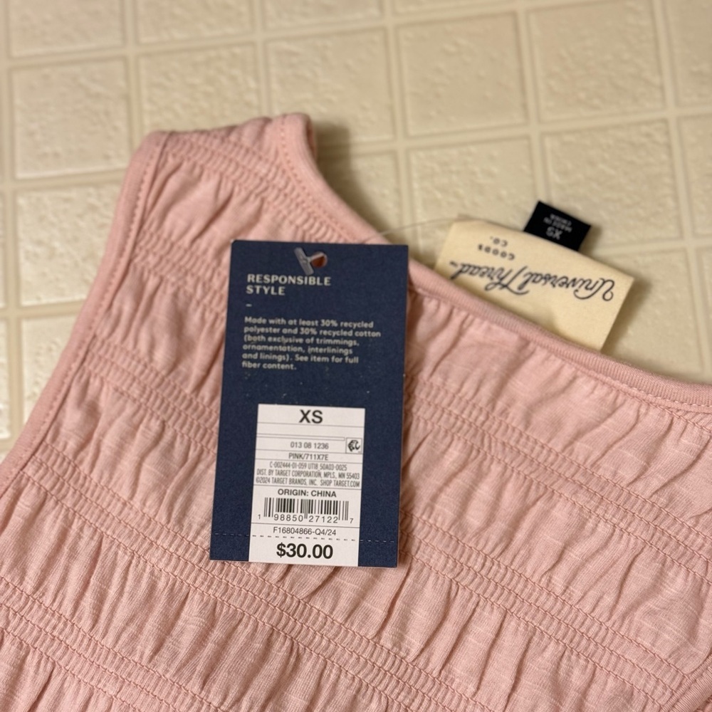 Universal Thread Smocked Knit Maxi A-Line Dress Pink Size XS - Picture 6 of 6